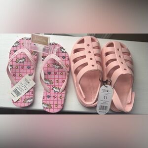 Pink Unicorn Flip Flops and Sandals Set
